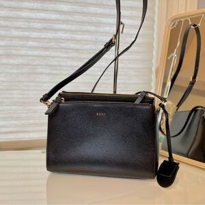 DKNY Double Zip Top Bryant Park Black Crossbody Bag